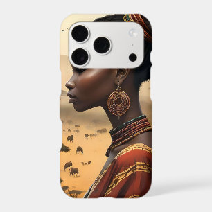 Tribal Woman Watching Over Her African Landscape,