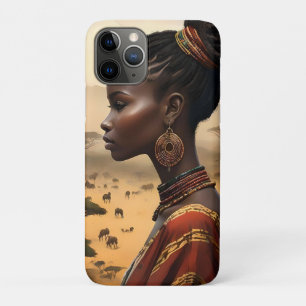 Tribal Woman Watching Over Her African Landscape, Case-Mate iPhone Case