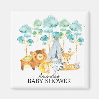 Tribal Woodland Animals Baby Shower Favour Magnet