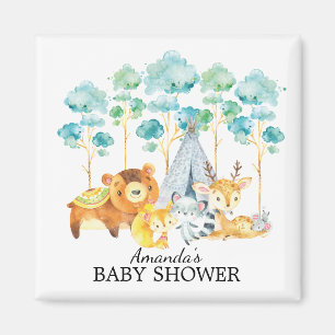 Tribal Woodland Animals Baby Shower Favour Magnet