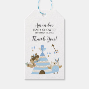 Tribal Woodland Wild Baby Shower Favour Gift Tag