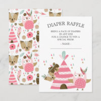 Tribal Woodland Wild One Baby Shower Diaper Raffle
