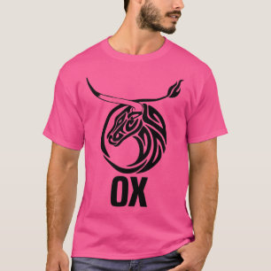Tribal Year of the Ox Chinese Zodiac black design T-Shirt