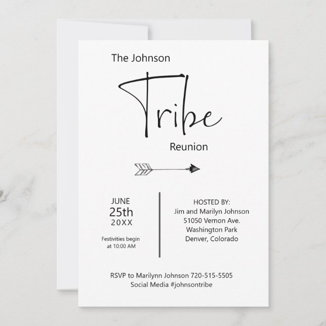 Tribe Family Reunion Invitation (Front)