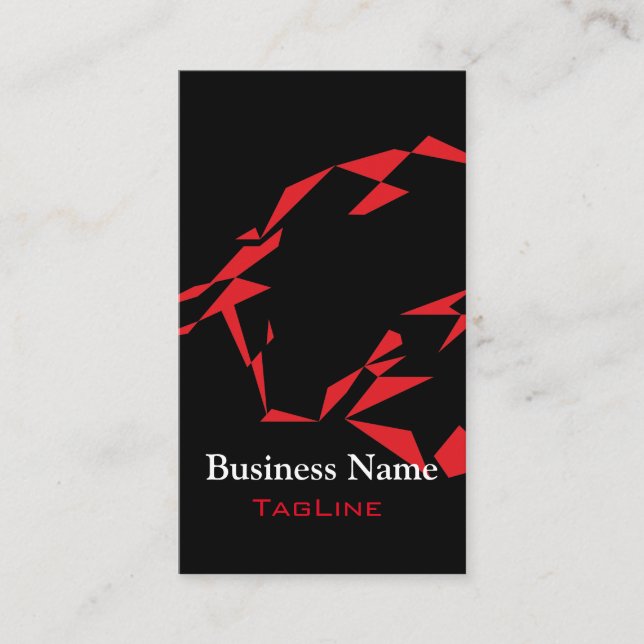 TribeBull Red on Black Business Card (Front)