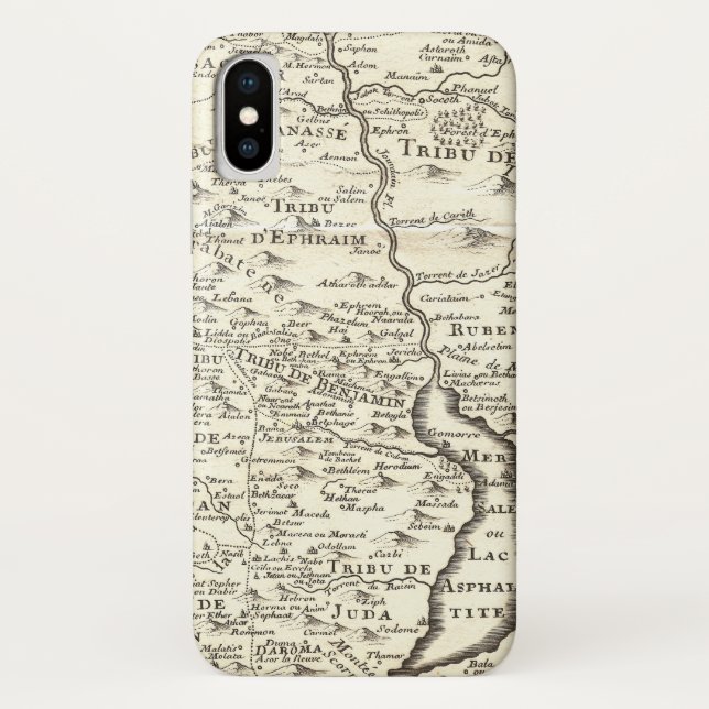 Tribes of Israel - Antique Map of Promised Land Case-Mate iPhone Case (Back)