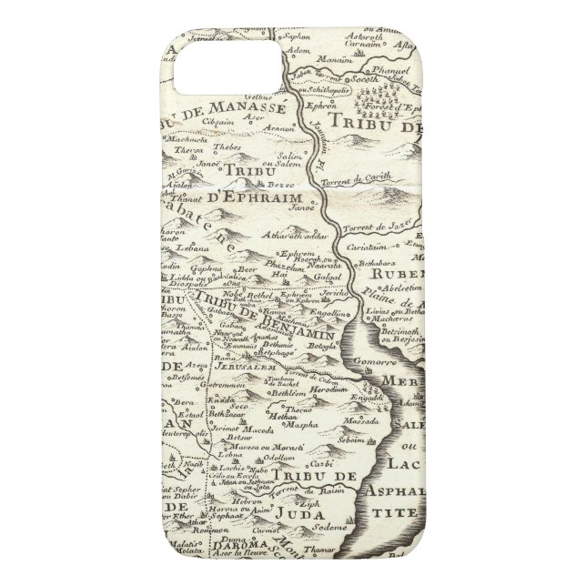 Tribes of Israel - Antique Map of Promised Land Case-Mate iPhone Case (Back)