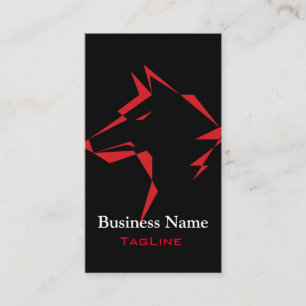 TribeWolf Red on Black Business Card