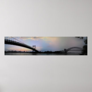 Triborough and Hell Gate Bridges Panorama Poster