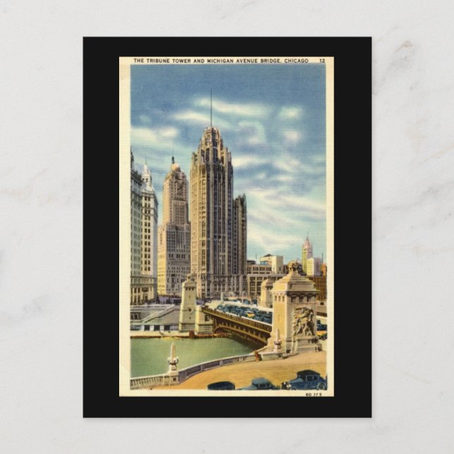 Tribune Tower, Chicago Vintage Postcard (Front)