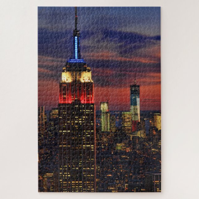 Tribute In Light Sept 11, World Trade Cntr ESB #2 Jigsaw Puzzle (Vertical)