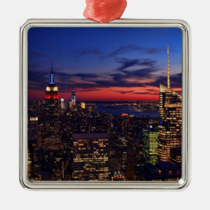 Tribute In Light Sept 11, World Trade Cntr ESB #2 Metal Tree Decoration