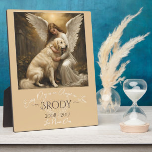 Tribute Loss of Golden Retriever Angel Art Plaque