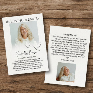 Tribute Photo Sympathy Funeral Poem Card