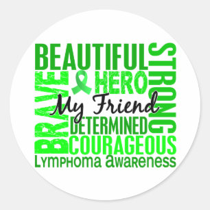 Tribute Square Female Friend Lymphoma Classic Round Sticker