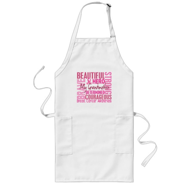Tribute Square Grandmother Breast Cancer Long Apron (Front)