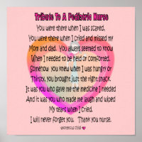 Tribute to a Paediatrics Nurse Poem Canvas Art