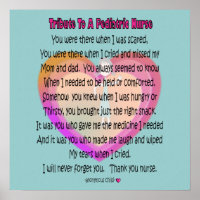Tribute to a Paediatrics Nurse Poem Canvas Art