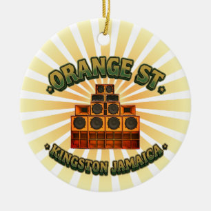 Tribute to Orange St Kingston Jamaica starburst Ceramic Tree Decoration