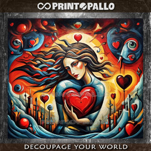 Tribute to surrealism and cubism #2: Love saves! Tissue Paper