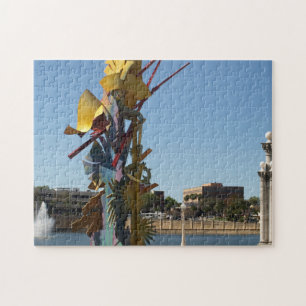 Tribute to Volunteerism statute on a Jigsaw Puzzle