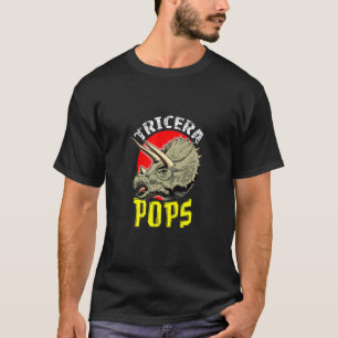 Tricera Pops Dinosaur Dad Dino T-Shirt