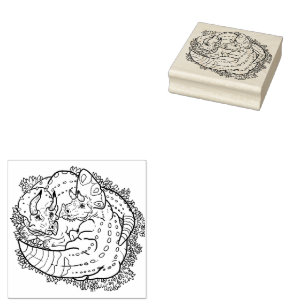 Triceratop Cuddles Rubber Stamp
