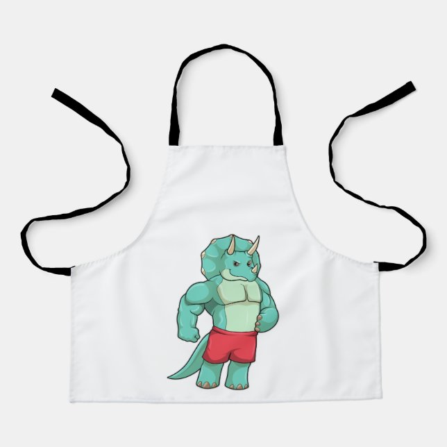 Triceratops as Bodybuilder at Bodybuilding Apron (Front)