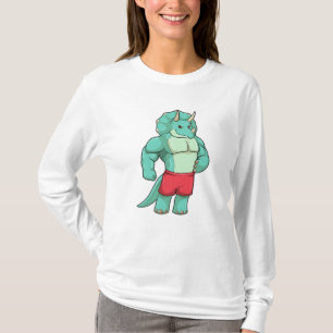Triceratops as Bodybuilder at Bodybuilding T-Shirt