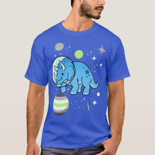 Triceratops Astronaut Agender Pride T-Shirt