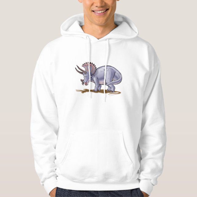 triceratops cartoon dinosaur hoodie (Front)
