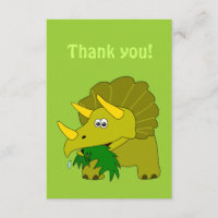Triceratops Cartoon Dinosaur Thank You Cards