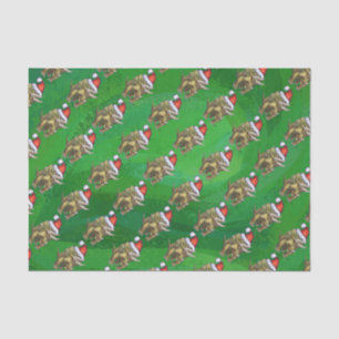 Triceratops Christmas Green Tissue Paper