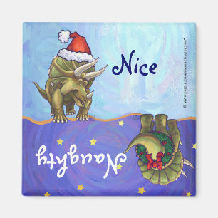 Triceratops Christmas Magnet