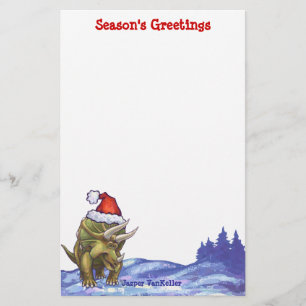 Triceratops Christmas Stationery