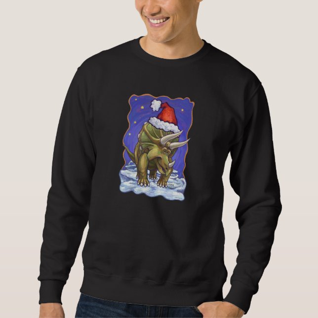 Triceratops Christmas Sweatshirt (Front)