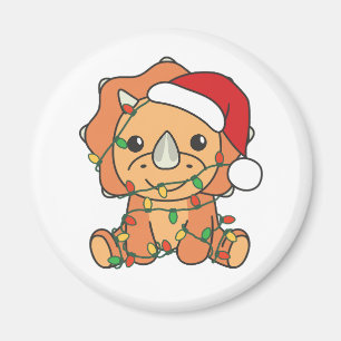 Triceratops Christmas Winter Animals Holiday Dinos Magnet