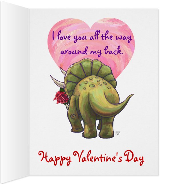 Triceratops Dino Rose and Heart (Inside (Right))