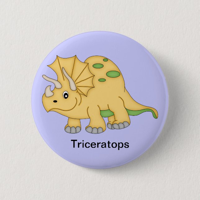 Triceratops Dinosaur 6 Cm Round Badge (Front)