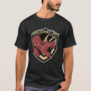 Triceratops Dinosaur Enthusiast Crest Kids Science T-Shirt