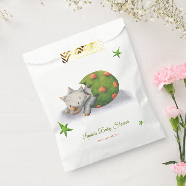 Triceratops Dinosaur Hatching Neutral Baby Shower Favour Bags (Sealed)