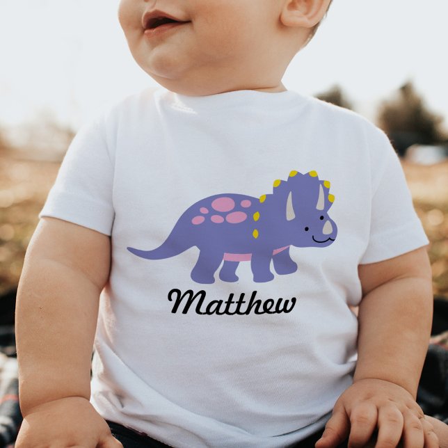 Triceratops Dinosaur Kid Boy Personalised Shirt (Creator Uploaded)