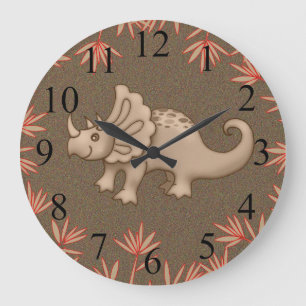 Triceratops Dinosaur Kids Wall Clock