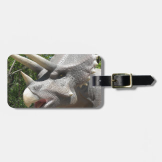 Triceratops dinosaur luggage tag