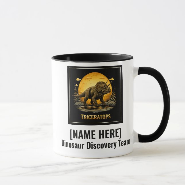 Triceratops Dinosaur Prehistoric Moon Mug (Right)