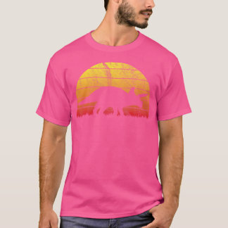 Triceratops Dinosaur Retro Vintage Summer Sunset T-Shirt