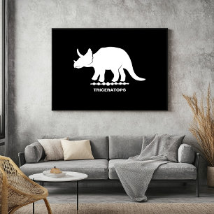 Triceratops Dinosaur Silhouette Poster