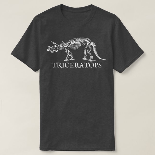 Triceratops Dinosaur Skeleton Paleontology Fan  T-Shirt (Design Front)