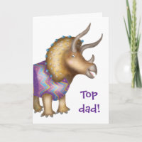 Triceratops dinosaur 'Top Dad' Father's Day card
