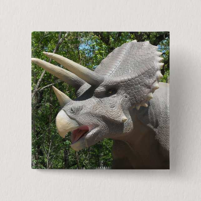 Triceratops Dinosaurs 15 Cm Square Badge (Front)
